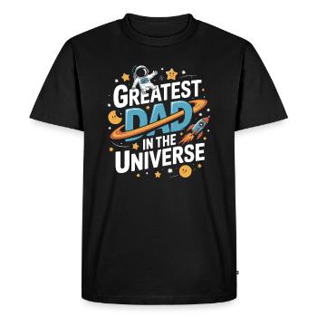 Greatest Dad in the Universe – Father's Day Gift - Men's Premium Organic T-Shirt - black - Front - Nico (187cm)