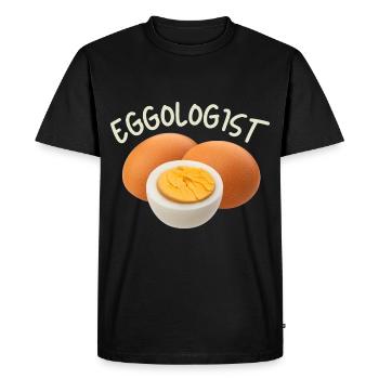 Egg, eggs, funny saying - Men's Premium Organic T-Shirt - black - Front - Nico (187cm)