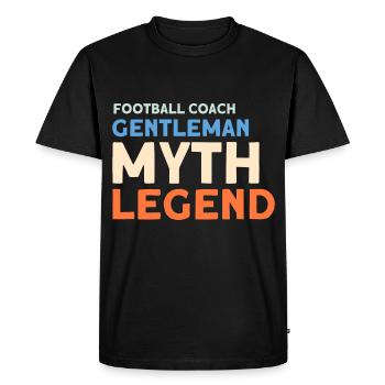 Football Coach Gentleman Myth Legend - Men's Premium Organic T-Shirt - black - Front - Nico (187cm)