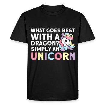 Licorne Dragon Licorne Licorne Amateurs - T-shirt Premium bio Homme - noir - Devant - Nico (187cm)