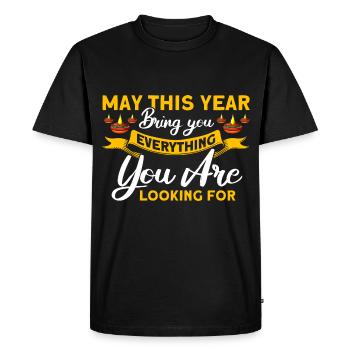 Diwali Hindus Sikh Festival of Lights Cadeau - T-shirt Premium bio Homme - noir - Devant - Nico (187cm)