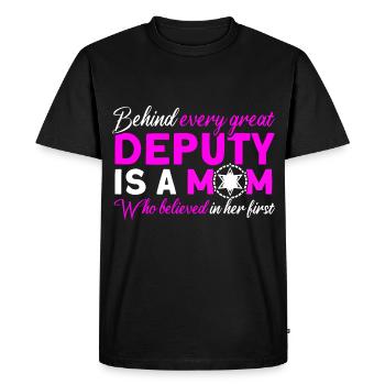 Maman Shérif Adjoint Maman Mère - T-shirt Premium bio Homme - noir - Devant - Nico (187cm)