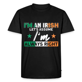 Ireland Irish Flag Irish Wife Gift - Men's Premium Organic T-Shirt - black - Front - Nico (187cm)