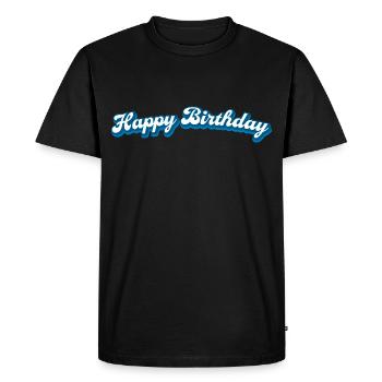 Joyeux anniversaire Félicitations - T-shirt Premium bio Homme - noir - Devant - Nico (187cm)