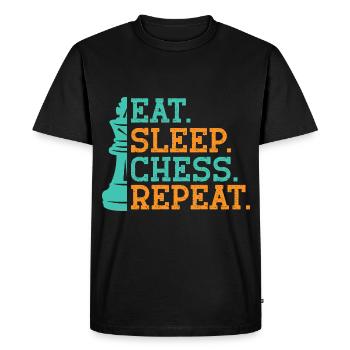 Roi des échecs Cadeau Echecs Sport Maître d’échecs - T-shirt Premium bio Homme - noir - Devant - Nico (187cm)