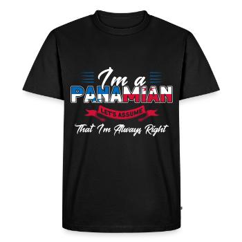 Panamanian Flag Panamanian Roots gift - Men's Premium Organic T-Shirt - black - Front - Nico (187cm)