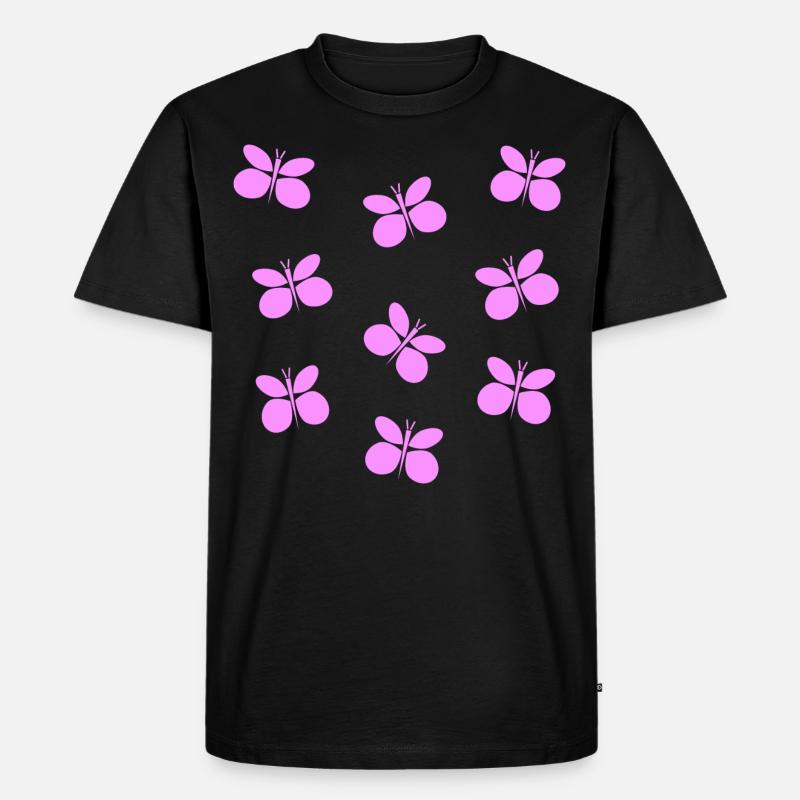 Schmetterlinge - Männer Premium Bio T-Shirt - Schwarz