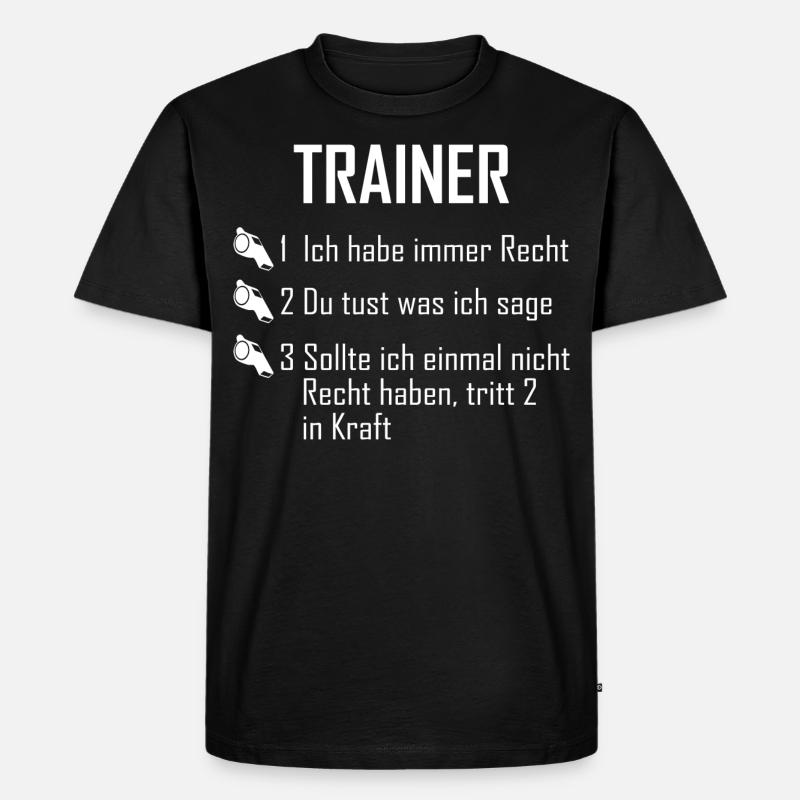 Trainer - Männer Premium Bio T-Shirt - Schwarz