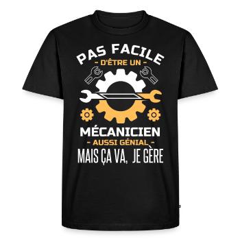 Pas facile d être un mécanicien aussi génial 1 - T-shirt Premium bio Homme - noir - Devant - Nico (187cm)