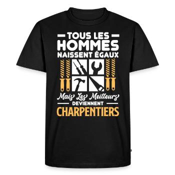 Charpentier - T-shirt Premium bio Homme - noir - Devant - Nico (187cm)