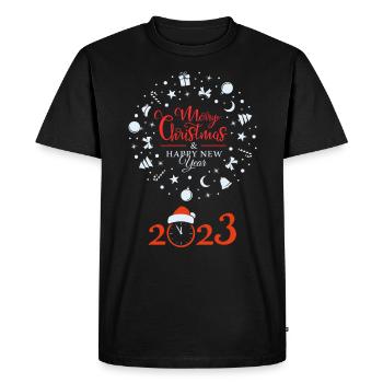 Merry Christmas and happy New Year 2023 - T-shirt Premium bio Homme - noir - Devant - Nico (187cm)