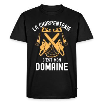 LA CHARPENTERIE C EST MON DOMAINE 2 - T-shirt Premium bio Homme - noir - Devant - Nico (187cm)