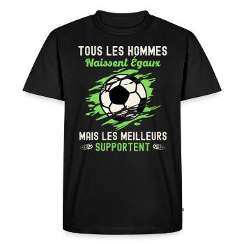 Supporter équipe de foot - T-shirt Premium bio Homme - noir - Devant - Nico (187cm)