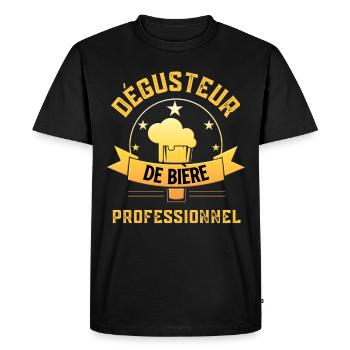 DÉGUSTEUR de bière professionnel - T-shirt Premium bio Homme - noir - Devant - Nico (187cm)