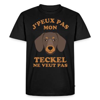 Chien de race teckel 2 - T-shirt Premium bio Homme - noir - Devant - Nico (187cm)