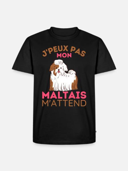 Chien maltais 1 - T-shirt Premium bio Homme - noir