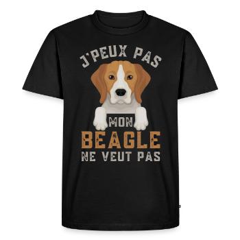 Beagle - T-shirt Premium bio Homme - noir - Devant - Nico (187cm)