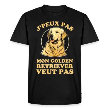 Chien de race golden retriever - T-shirt Premium bio Homme - noir - Devant - Nico (187cm)