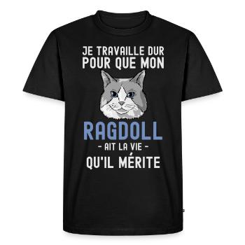 Chat mignon de race Ragdoll - T-shirt Premium bio Homme - noir - Devant - Nico (187cm)