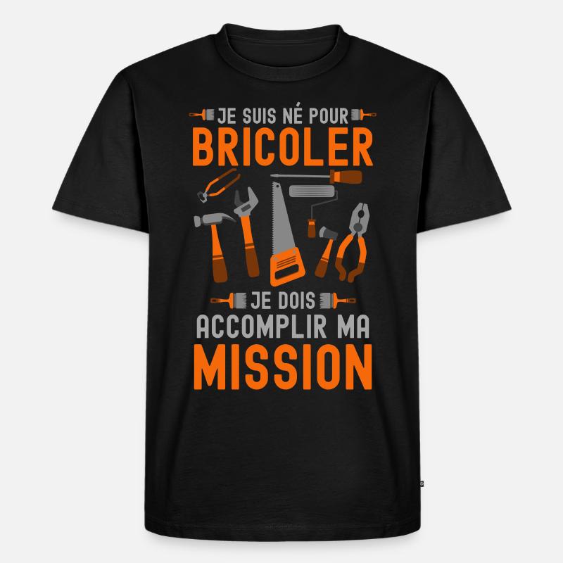 Né pour bricoler - T-shirt Premium bio Homme - noir