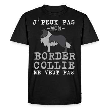 Chien de race border collie - T-shirt Premium bio Homme - noir - Devant - Nico (187cm)