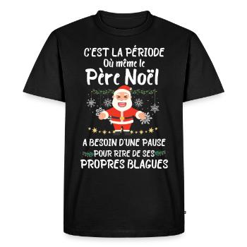 Humour père Noël - T-shirt Premium bio Homme - noir - Devant - Nico (187cm)