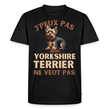 Chien de race yorkshire terrier - T-shirt Premium bio Homme - noir - Devant - Nico (187cm)