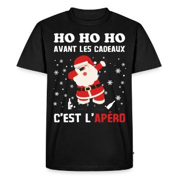 Père Noel avant les cadeaux c est l apéro - T-shirt Premium bio Homme - noir - Devant - Nico (187cm)