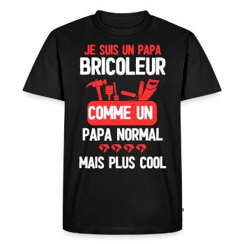 Un papa bricoleur très cool - T-shirt Premium bio Homme - noir - Devant - Nico (187cm)