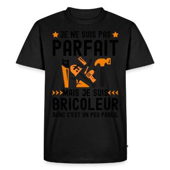 je suis pas parfait je suis un bricoleur 2 - T-shirt Premium bio Homme - noir - Devant - Nico (187cm)