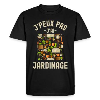 Matériel de jardinage - T-shirt Premium bio Homme - noir - Devant - Nico (187cm)