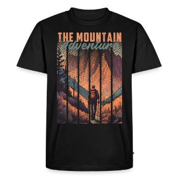 Hiking The Mountain Adventure - Men's Premium Organic T-Shirt - black - Front - Nico (187cm)