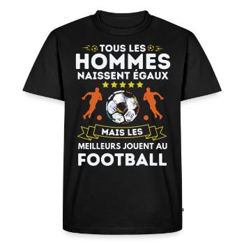 Joueur de foot football - T-shirt Premium bio Homme - noir - Devant - Nico (187cm)
