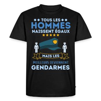 Homme de loi gendarme - T-shirt Premium bio Homme - noir - Devant - Nico (187cm)