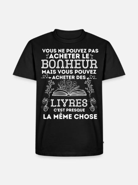 Lecture livre - T-shirt Premium bio Homme - noir