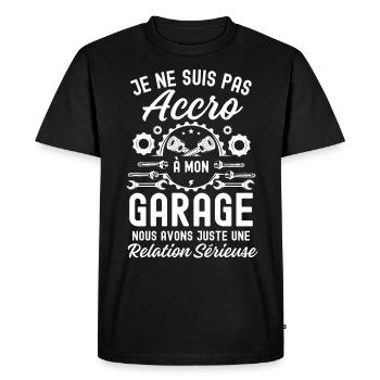 Cadeaux garage bricoleur mécanicien - T-shirt Premium bio Homme - noir - Devant - Nico (187cm)