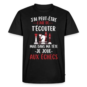 Partie d échec - T-shirt Premium bio Homme - noir - Devant - Nico (187cm)