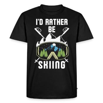 I'd rather be skiing 3 - Men's Premium Organic T-Shirt - black - Front - Nico (187cm)