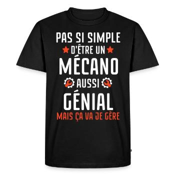 Pas facile d être un mécanicien aussi génial - T-shirt Premium bio Homme - noir - Devant - Nico (187cm)