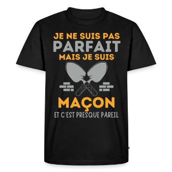Maçonnerie maçon - T-shirt Premium bio Homme - noir - Devant - Nico (187cm)