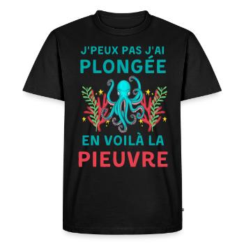 Plongée sous marine pieuvre - T-shirt Premium bio Homme - noir - Devant - Nico (187cm)