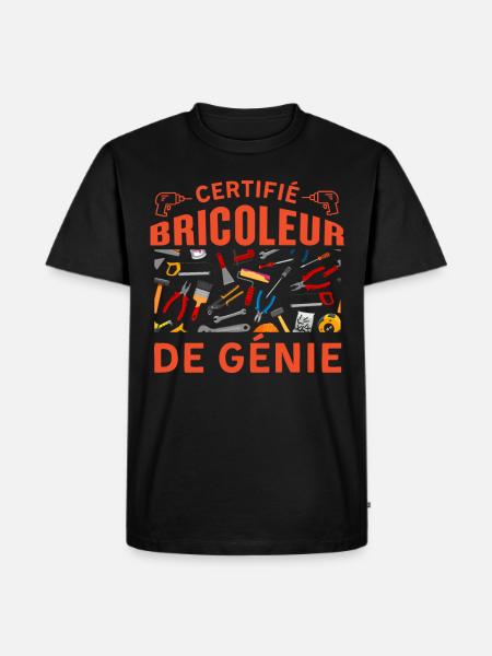 Certifié bricoleur de génie - T-shirt Premium bio Homme - noir
