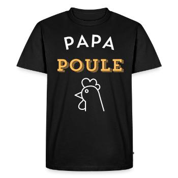 Papa poule superpapa - T-shirt Premium bio Homme - noir - Devant - Nico (187cm)