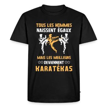 KARATÉKA - T-shirt Premium bio Homme - noir - Devant - Nico (187cm)