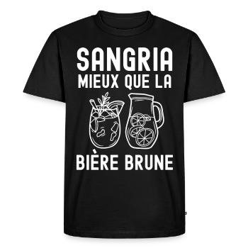 Sangria Mieux que la bière brune 2 - T-shirt Premium bio Homme - noir - Devant - Nico (187cm)