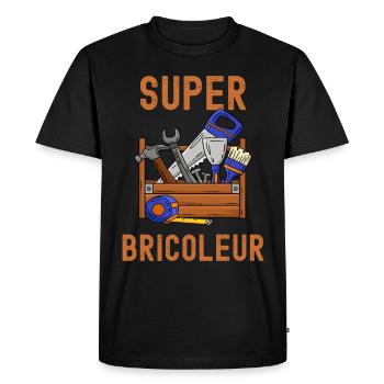 Super bricoleur boîte à outils - T-shirt Premium bio Homme - noir - Devant - Nico (187cm)