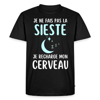 Humour sieste dormeur dormeuse - T-shirt Premium bio Homme - noir - Devant - Nico (187cm)