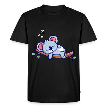 Koala Dormir - T-shirt Premium bio Homme - noir - Devant - Nico (187cm)