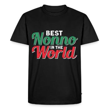 grand-père vintage grand-père grand-père - T-shirt Premium bio Homme - noir - Devant - Nico (187cm)
