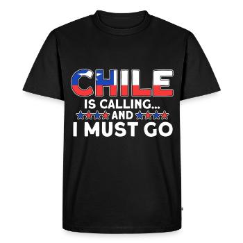 Chile calls Chile Souvenir - Men's Premium Organic T-Shirt - black - Front - Nico (187cm)